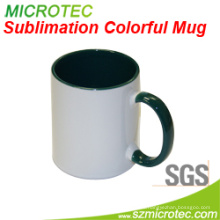 Taza de cerámica blanca de dos tonos revestida sublimación 11oz de cerámica